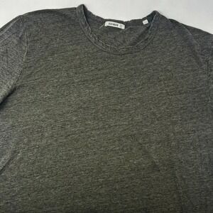 Buck Mason Mens XL Short Sleeve Curved Hem Tee Heathered Gray Green Crew Neck